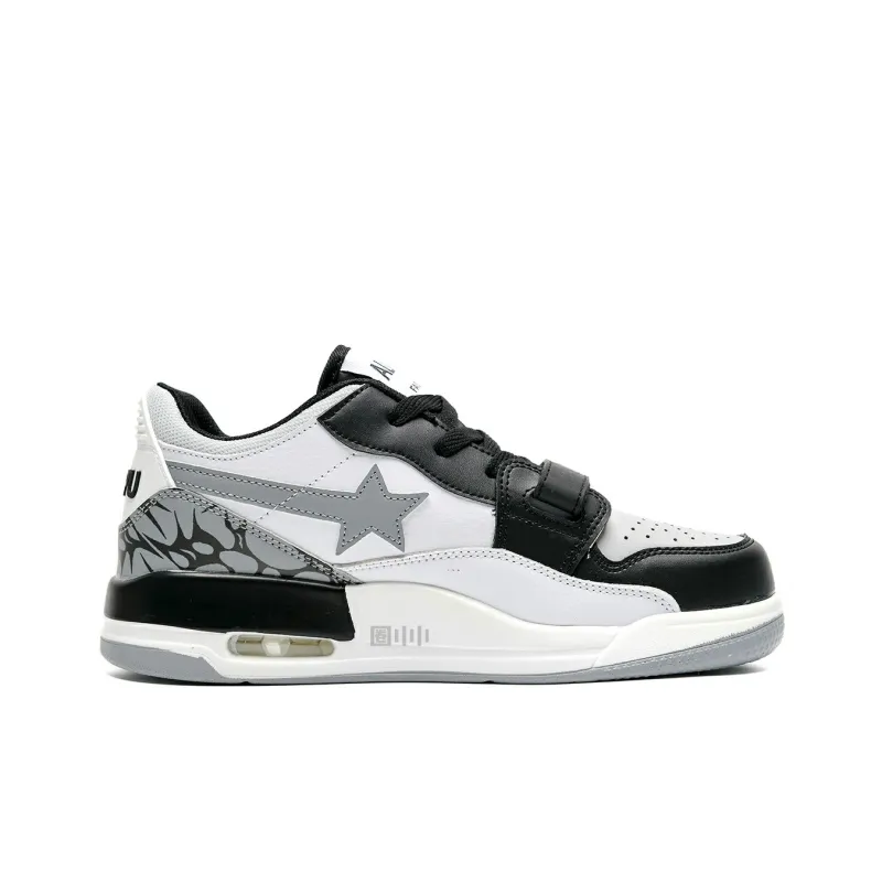 Circle Small Cushioning Coverage Height Increasing Lightweight Low Top Skateboard Shoes Unisex White Black Box Included-7