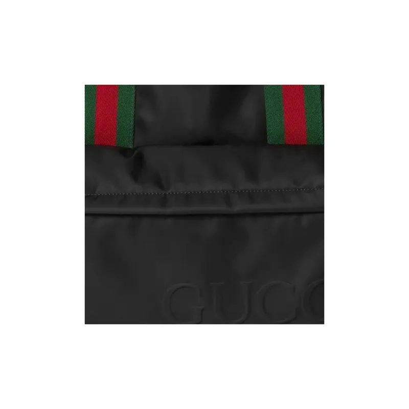 GUCCI Nylon Tote Bag, Shopping Bag, Handbag, Shoulder Bag Large Size Men's Black-7