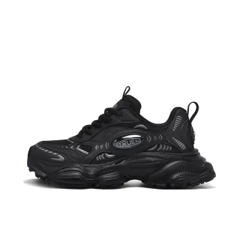 ZHENEN Slip-Resistant Breathable Height Increasing Low-Top Chunky Sneakers Unisex Black