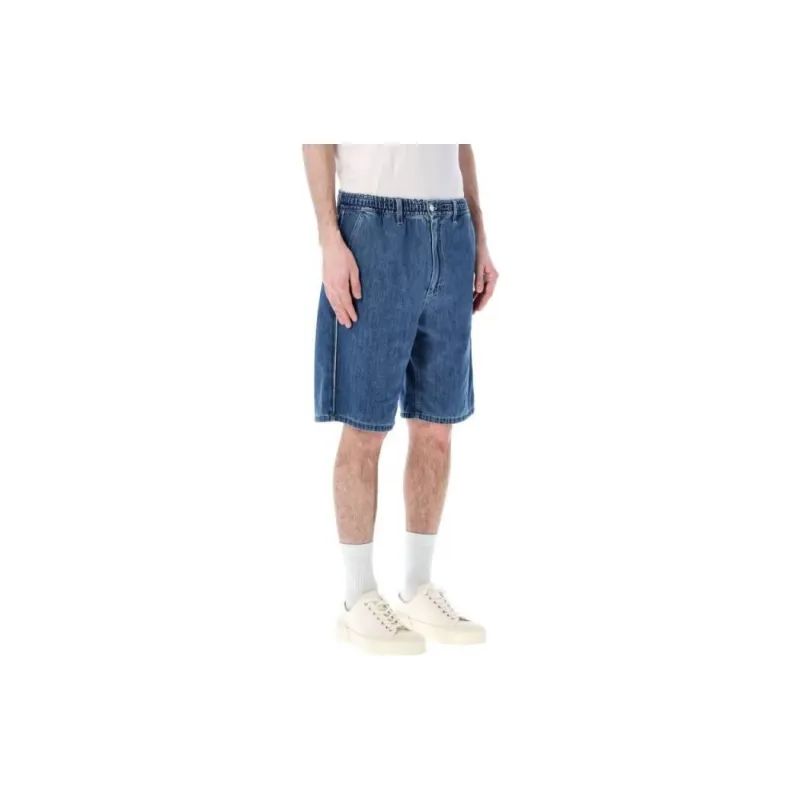 MARNI Elastic Waist Denim Shorts-10