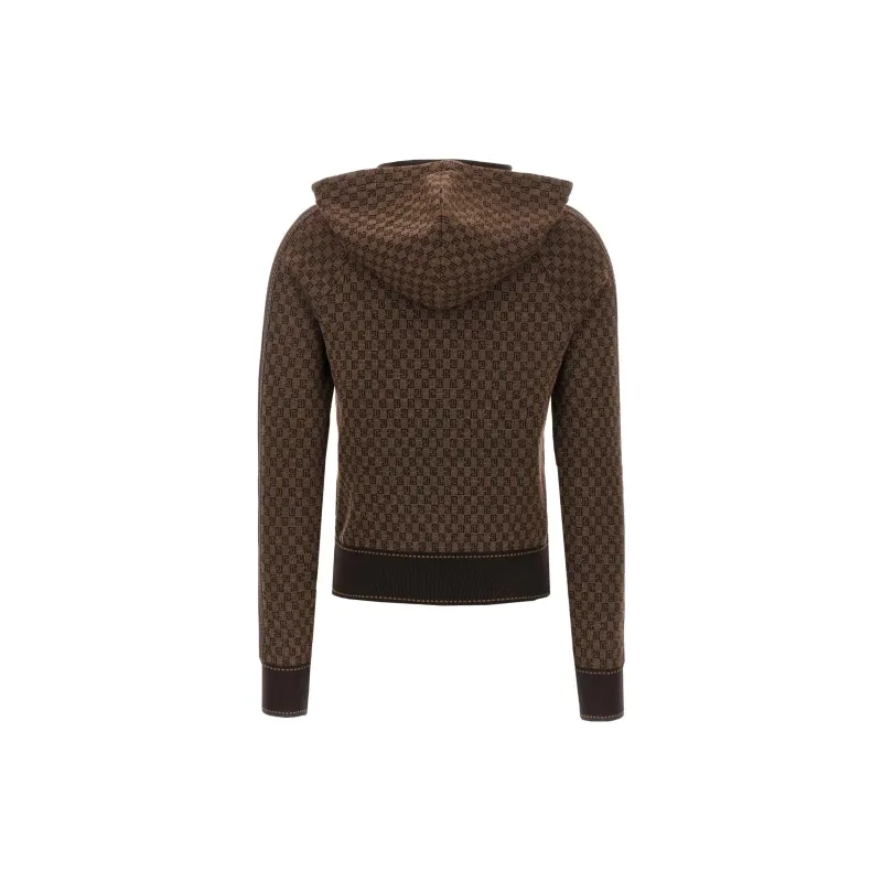 BALMAIN Pb Monogram jacquard Wool Hoodie-1