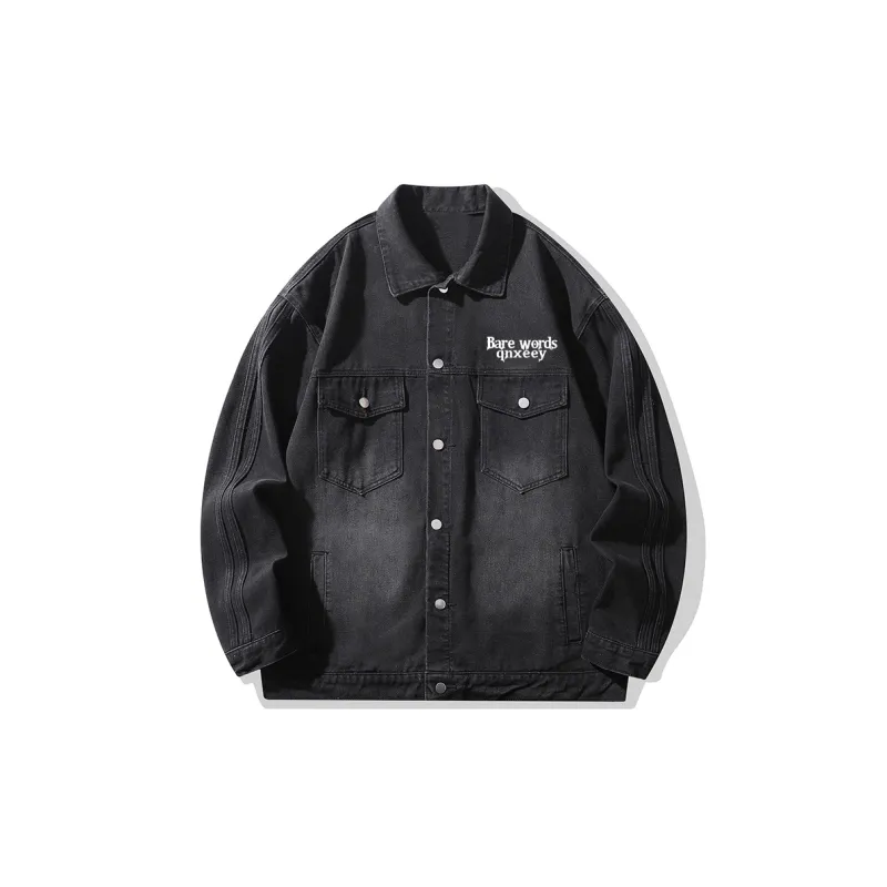 Qnxeey Denim Jackets & Coats Spring And Fall Season Unisex-5