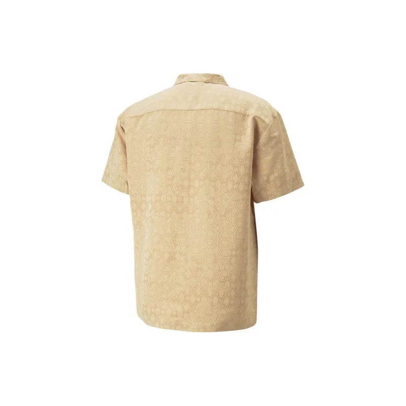 PUMA X DAPPER DAN Co branded Series Shirts Men Ginger Yellow-1