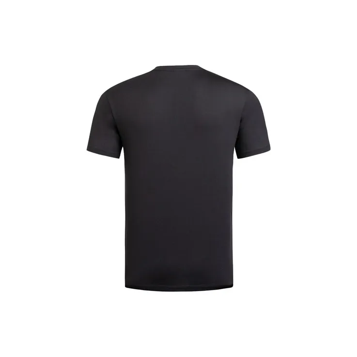 EMPORIO ARMANI Logo Label Solid Color Crew Neck Short Sleeved T Shirt T Shirt Men's Black-1