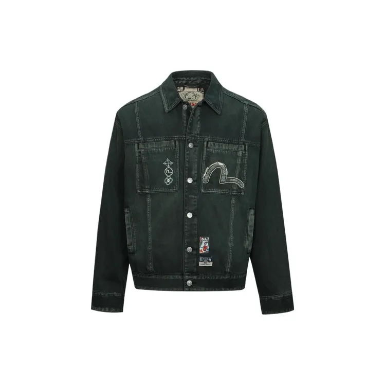 EVISU Denim Jackets Men Denim Green-1