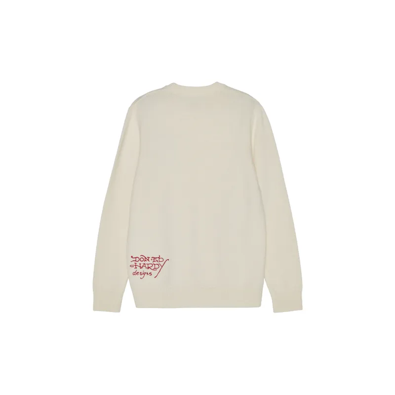 Ed Hardy Knitwear Men Ivory White E1OWM031-1