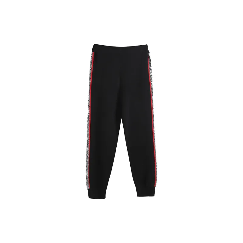 H YXIANG Knitted Sports Pants Women's Black-1