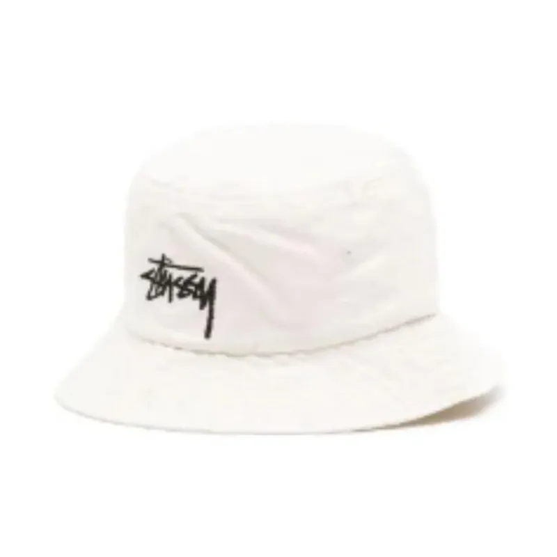 Stussy Cotton Fabric Bucket Hats Men's White-0