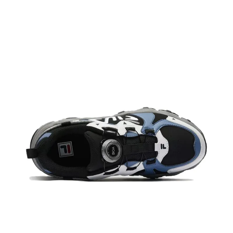 FILA KIDS FLUID TD Anti Slip Wear Resistant Low Top Kids' Running Shoes Blue White Black Unisex-3