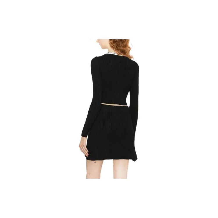 Self portrait Flap pocket Rib knit Skirt-1