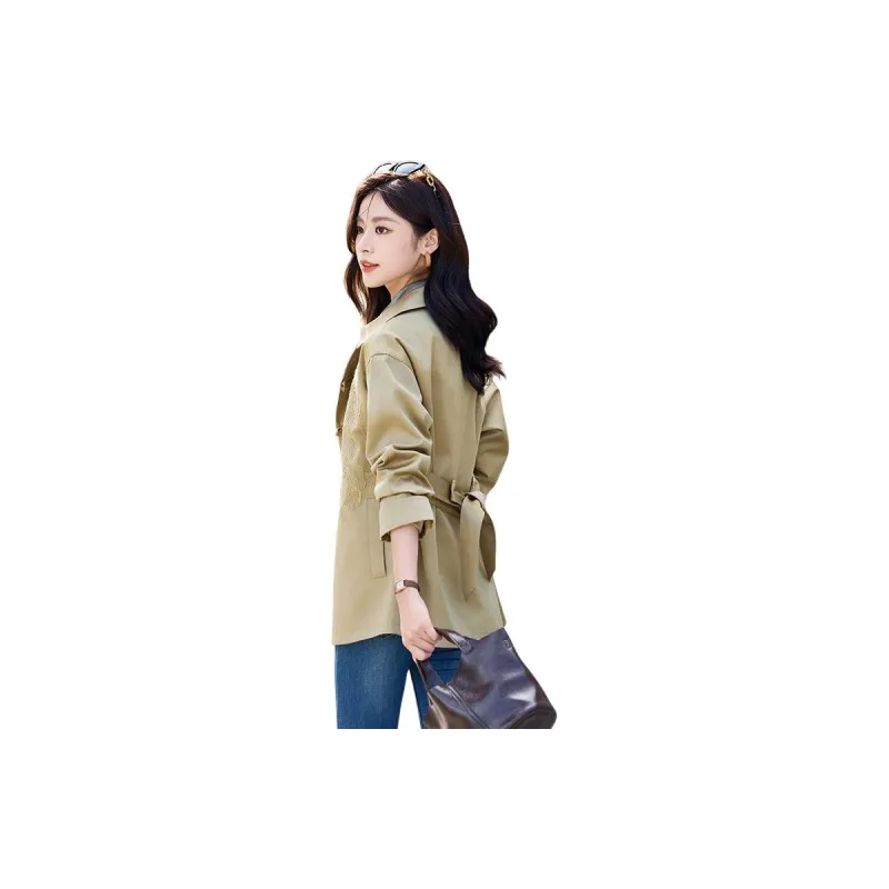 Yi Mengyuan Cropped Trench Coat Women's-8