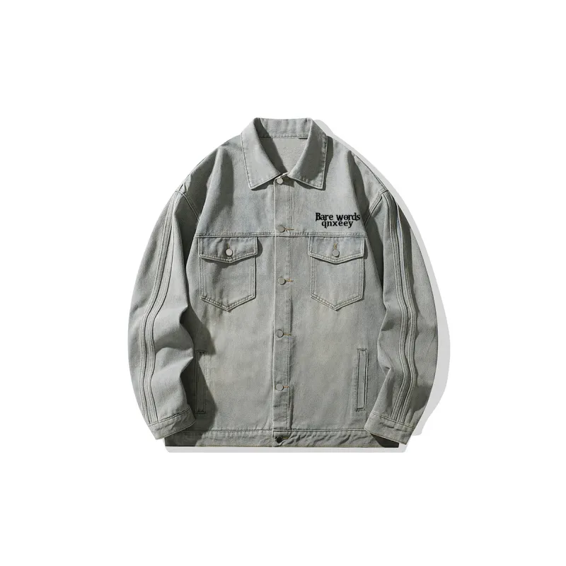 Qnxeey Denim Jackets & Coats Spring And Fall Season Unisex-8