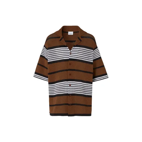 Burberry Short-sleeve Stripe Print Nylon Oversized Shirt 