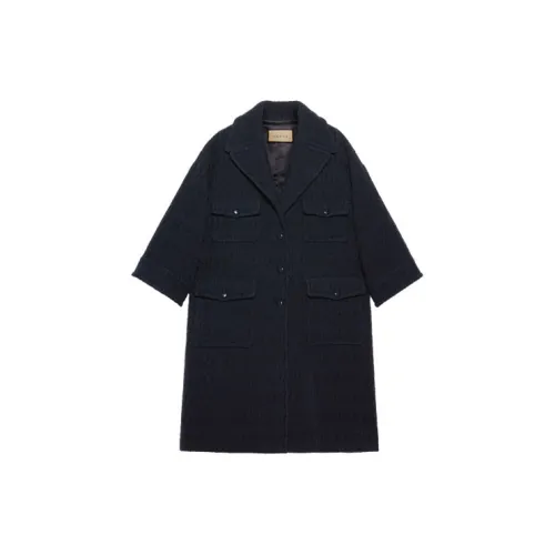 GUCCI Velvet Jackets Women's Dark Blue