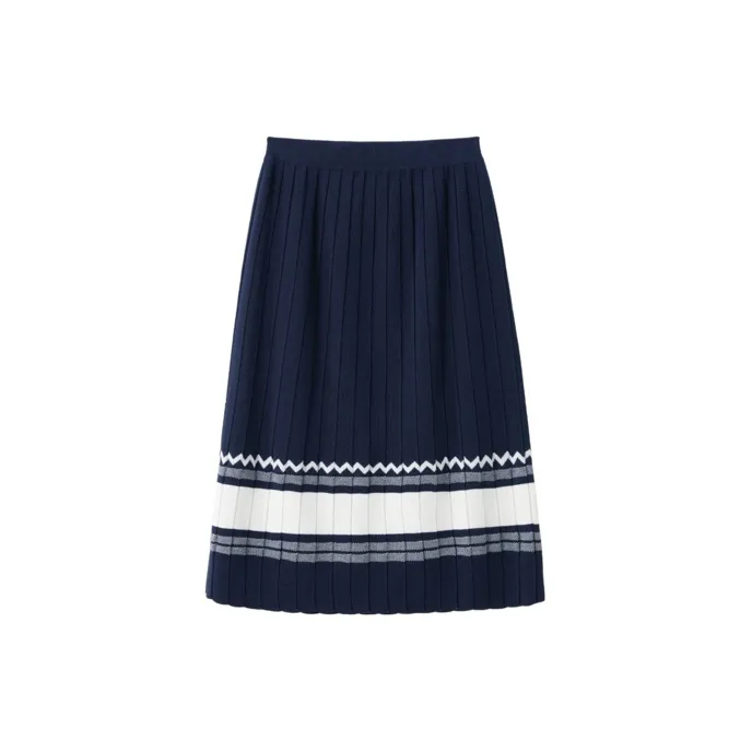 OVV Casual Long Skirts Women's Navy Blue & A4-1