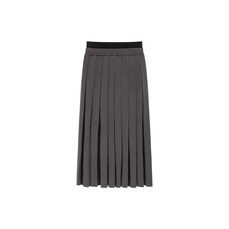 CHUU Casual Long Skirts Women's Gray-1