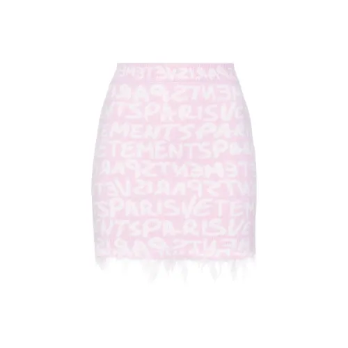 Vetements Casual Short Skirts Women's Pink