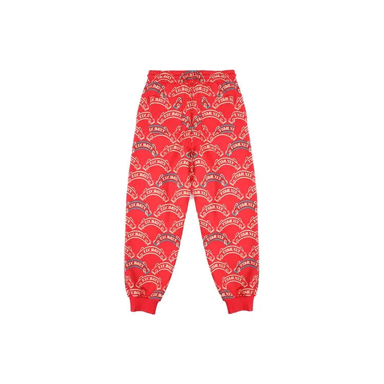 TSMLXLT Knitted Sweatpants Unisex Cherry Tomato Red-1