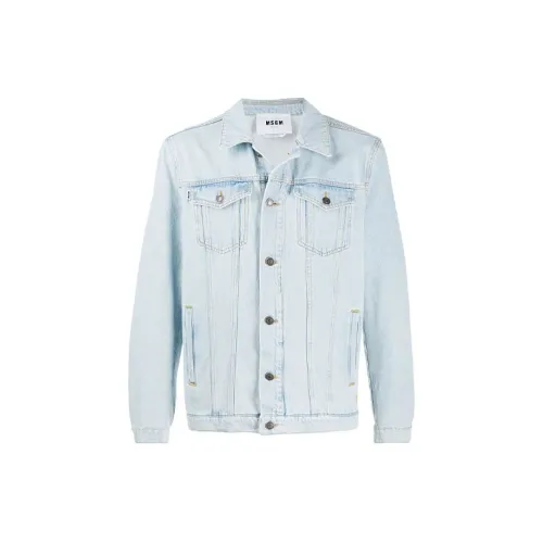 MSGM Denim Jackets Men Blue