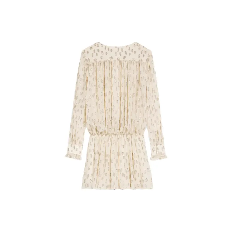 CELINE Long Sleeved Dresses Women's Beige Yellow-1