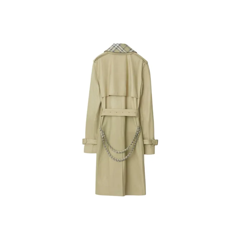Burberry Detachable-collar Leather Trench Coat-1