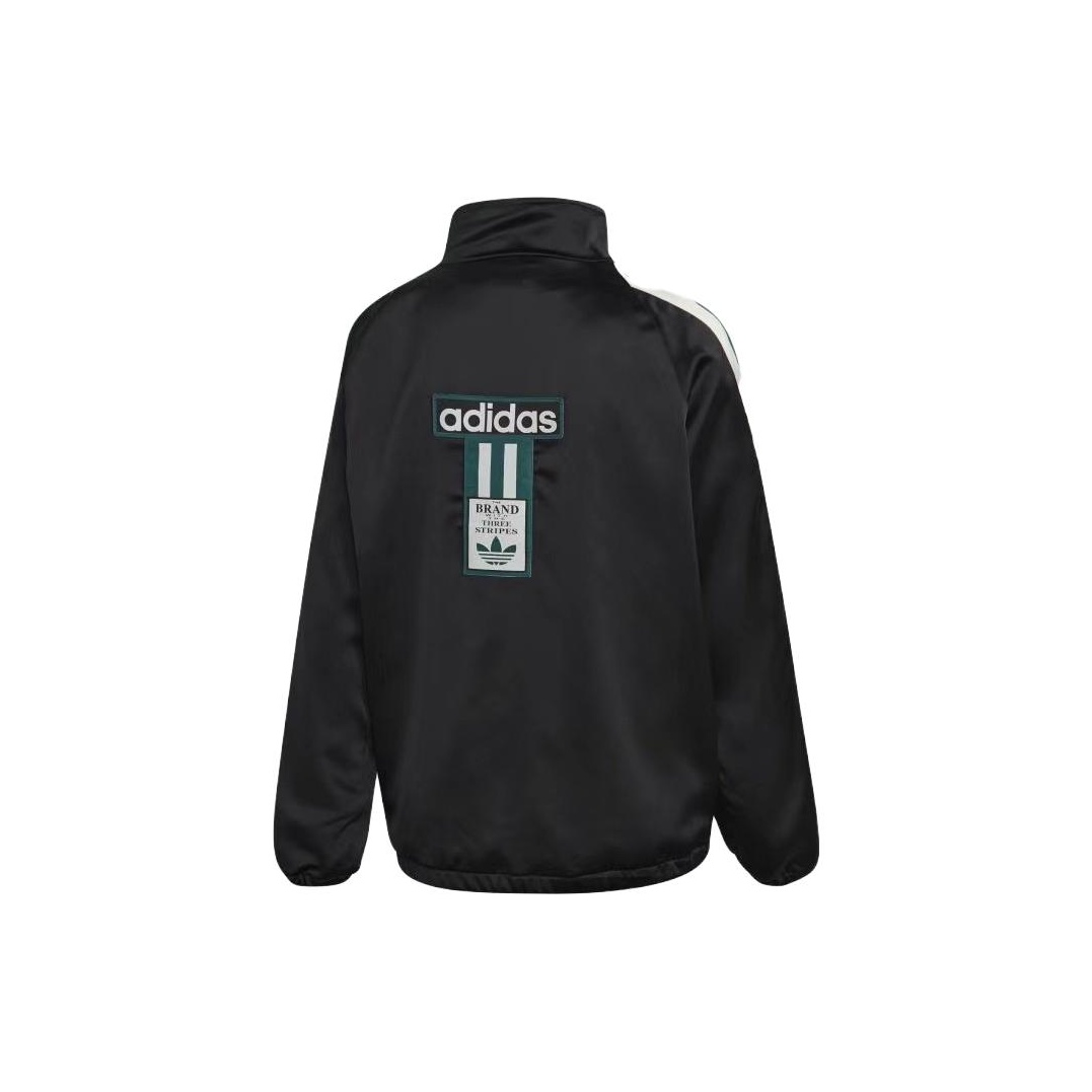 【adidas Originals】SATIN TRACK TOP Adidas Originals Track Top Satin Jackets Unisex Black - POIZON