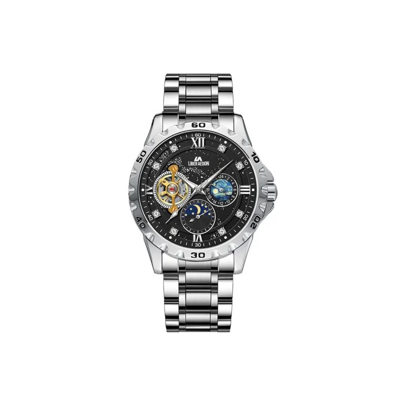 LIBER AEDON Wrist Watch Automatic Mechanical Movement Black Dial Men's Watches-1