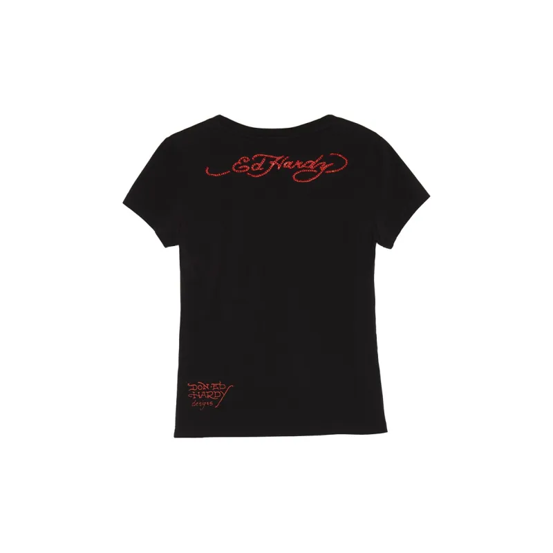 Ed Hardy T Shirts Women's Black E1OSW127-1