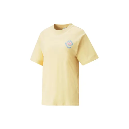 PUMA T-Shirts Women's Light Straw Yellow