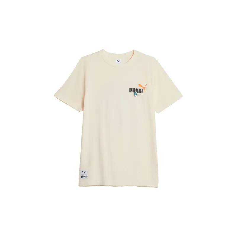 PUMA THE SMURFS T Shirts Men Cotton Linen Blend In Natural Color-1