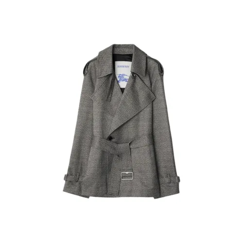 Burberry Trench Coats Women's Gray