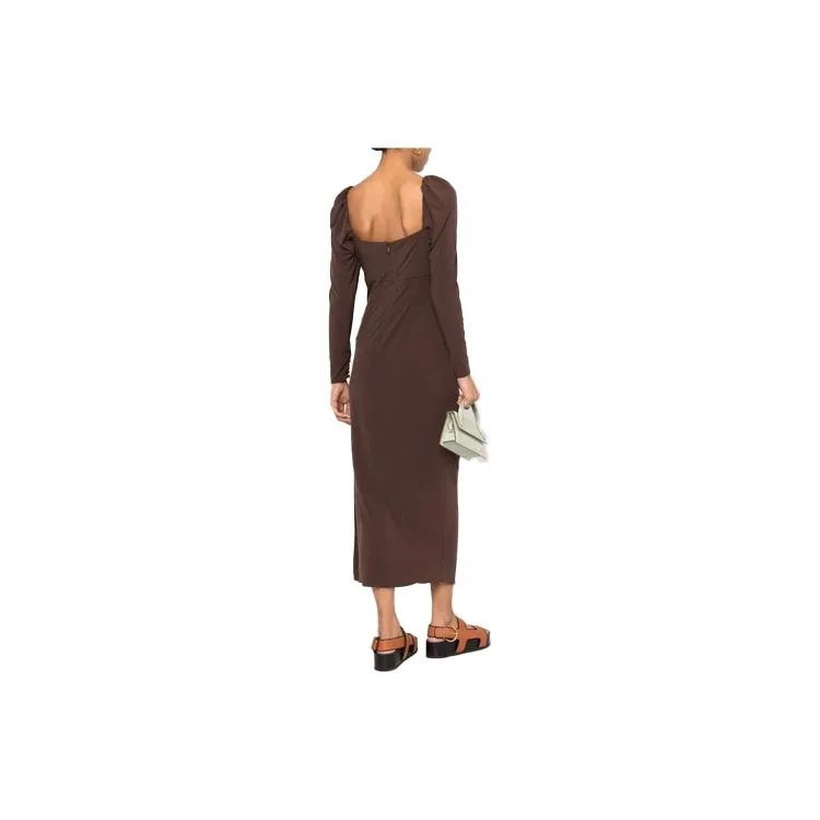 Self portrait Long Sleeved Dresses Women's Brown-1