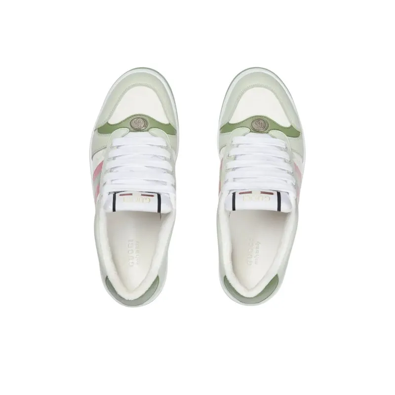 GUCCI Screener Dusty Shoes Low Top Skateboard Shoes Women's Green-3
