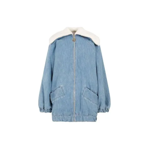 Patou Faux Shearling-trim Denim Jacket