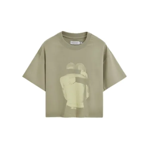 Calvin Klein Simple Series T-Shirts Women's CX0-Coffee Green