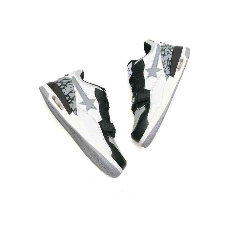 Circle Small Cushioning Coverage Height Increasing Lightweight Low Top Skateboard Shoes Unisex White Black Box Included-9