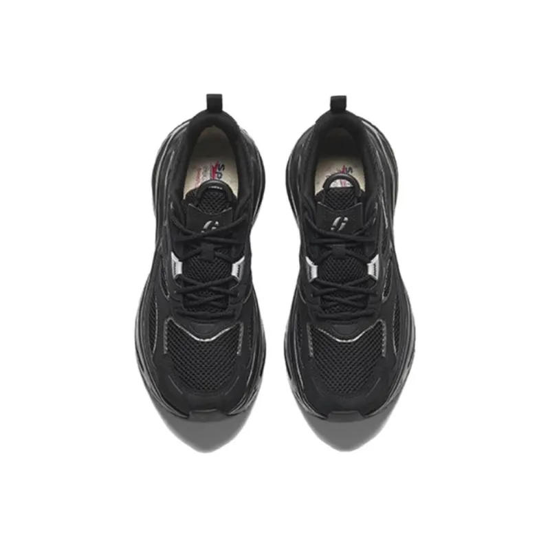 Sprandi Bubble Gum Breathable Lightweight Low-Top Chunky Sneakers Women's Black Silver-3