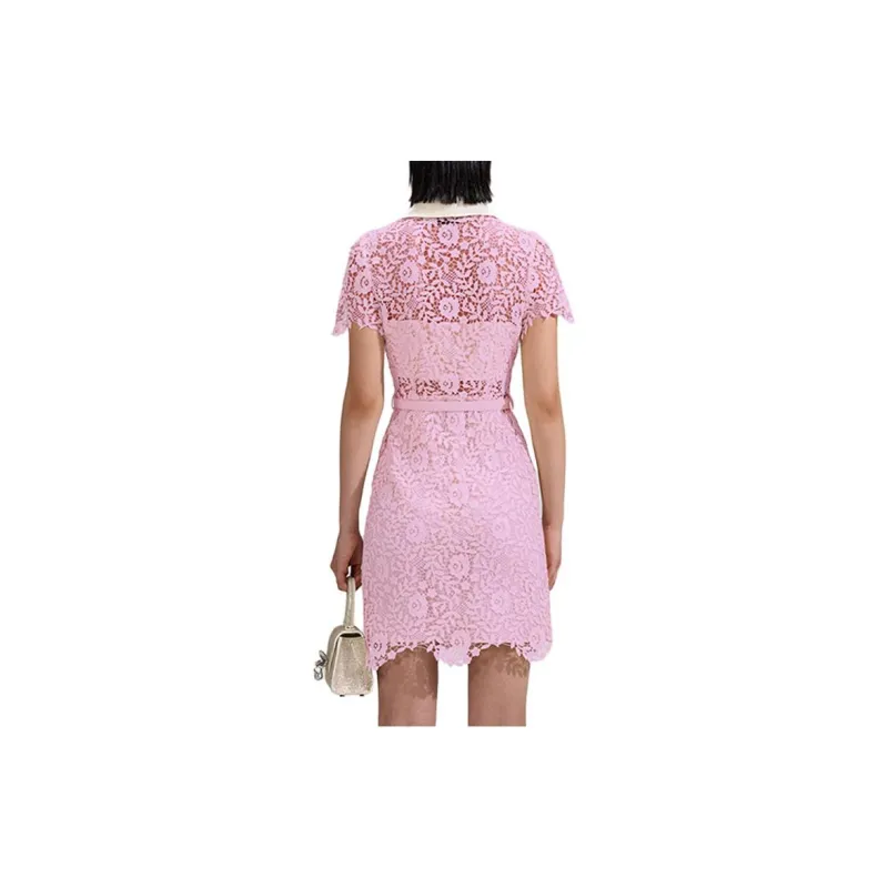 Self portrait Short Sleeved Dresses Women's Pink-2
