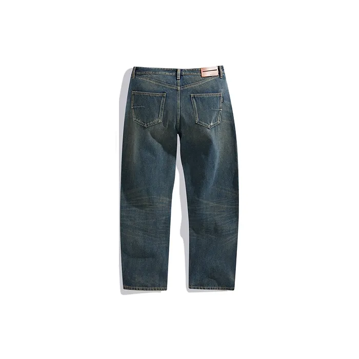 PEACEBIRD MEN Jeans Men Dark Blue Classic Straight Fit-1