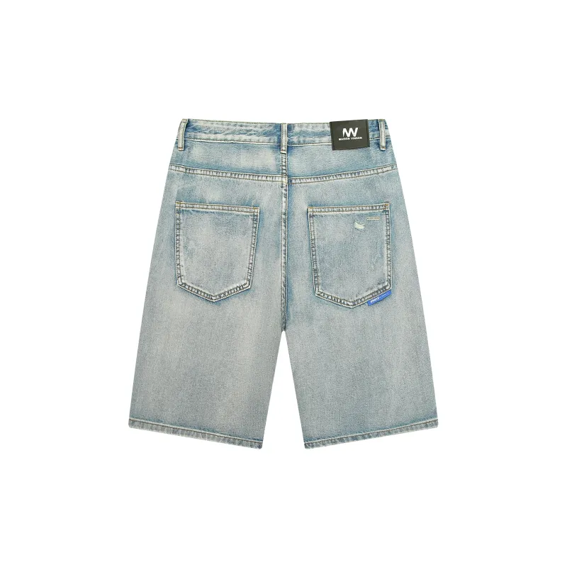 MAISON VINSON Denim Shorts Unisex Light Blue-1
