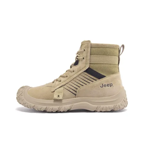 Jeep Wear-Resistant Slip-Resistant Crew Outdoor Boots Men's Khaki