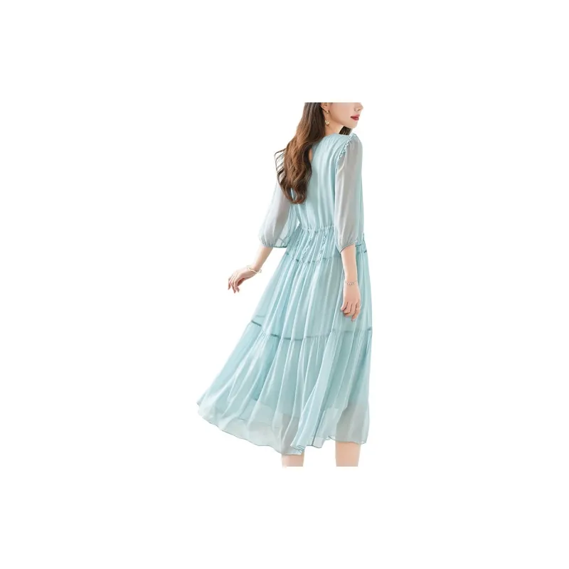 To The West Long Sleeved Dresses Women's Haze Blue-2