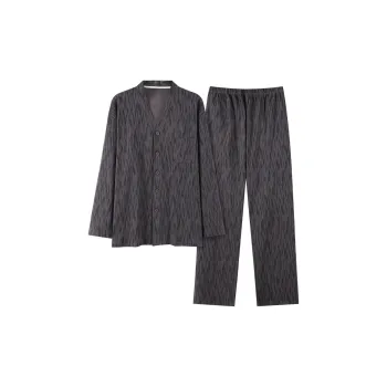 Qiao Ni Tong Pajama Set Men's Dark Gray