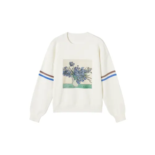 Vincent Willem Van Gogh X DIALOGUE Sweaters Women's Moon White