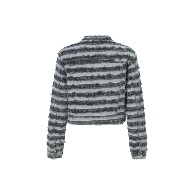 MEETLADY Denim Jackets Women's Black Gray Color-1