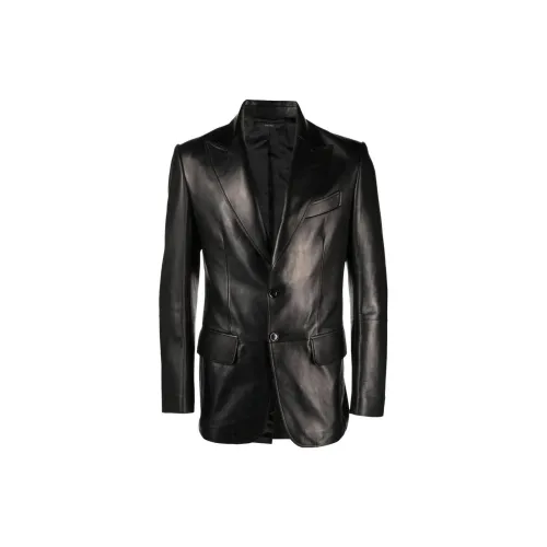 TOM FORD Single-breasted Leather Blazer