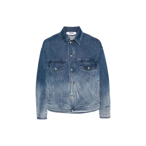 MSGM Denim Jackets Men Indigo