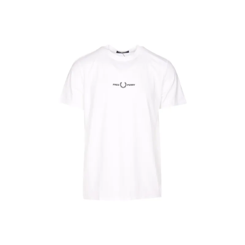 FRED PERRY Logo Embroidered Crewneck T Shirt-0