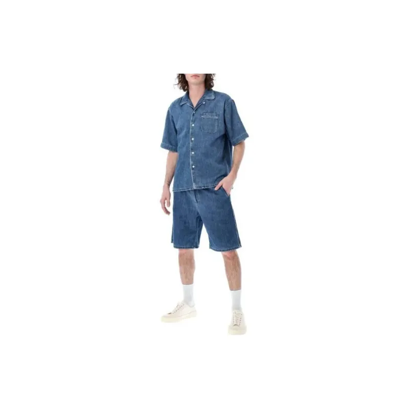 MARNI Elastic Waist Denim Shorts-4