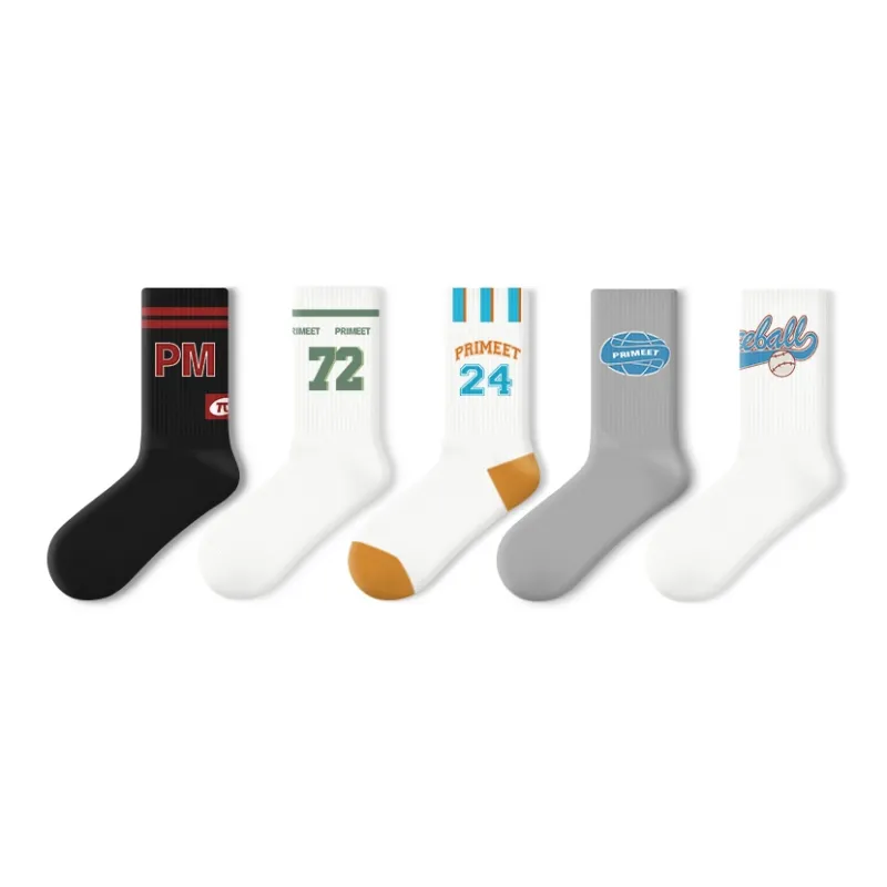 Primeet Mid Calf Socks Unisex 5 Pack-5